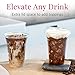 Prestee 100 Clear Disposable Iced Coffee Cups with Lids, 16oz - Plastic Cups with Strawless Sip Lids - Durable Cold Brew, Smoothie, or Beverage Cup for On-the-Go, Christmas and Holiday Party Supplies