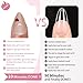 MRSCOL Press on Nails-Heart,30 Pcs Press on Nails Almond,Press On Nails Short Reusable 15 Sizes - 30 Nail Kit with Glue