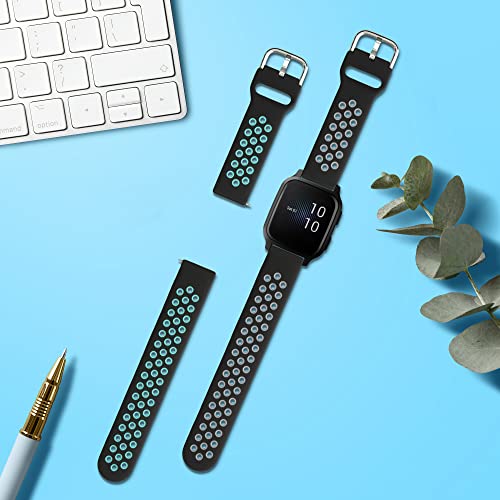 kwmobile 2x Straps for Garmin Venu Sq Music/Sq Watch Strap, Silicone Replacement Watch Strap Set - Image 2