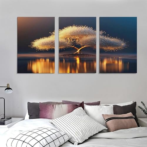 Poster fleurs blanches retro NCUDANK cadeau ideal de decoration 50x75 cm - 5