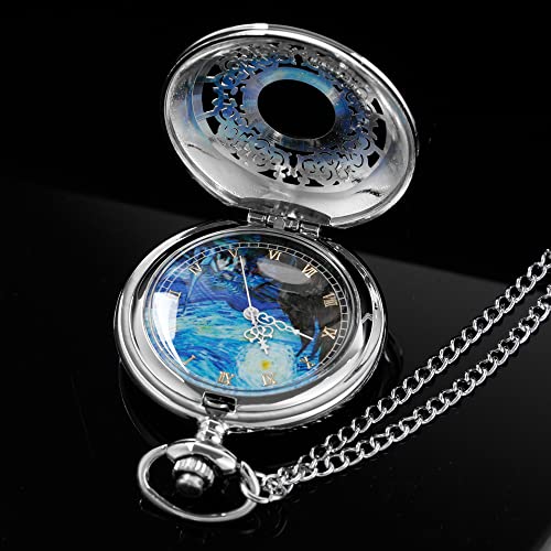 Image of Tiong Roman Numerals Scale Quartz Pocket Watches with Chain Christmas Graduation Birthday Gifts Fathers Day