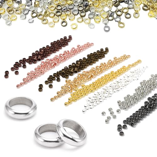 500Pcs Perline A Crimpare 2mm Tubo A Crimpare End Spacer Stopper - Foto 10