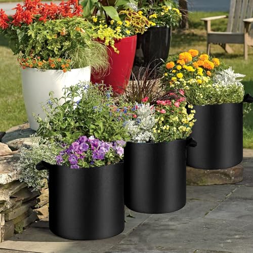 Szhetefu 5 Pack 5 Gallon Grow Bags, Sturdy Fabric Pots, Premium Fabric Plant Grow Bags, Garden Bags To Grow Vegetables, Aeration Planting Bags With Handles, Pots For Outdoor Plants  thumb #6