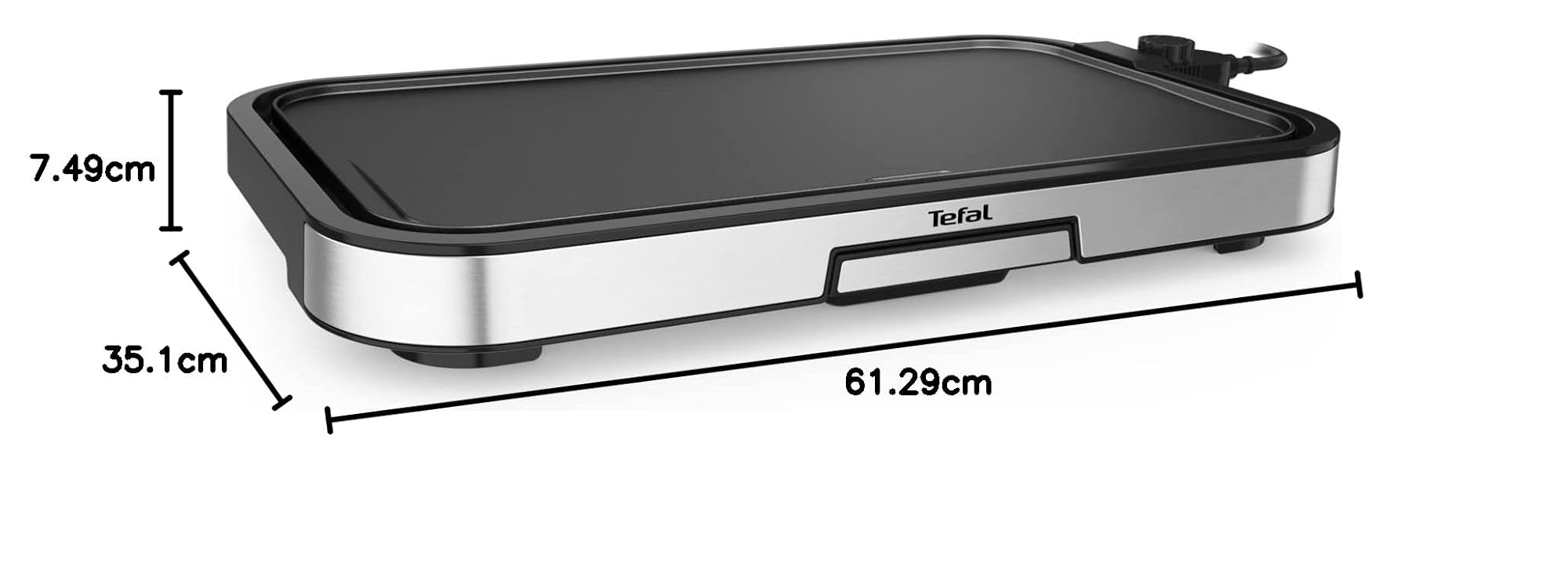 Tefal CB631D Giant Plancha Grill 12 personnes, Surface grillagée XXL Revêtement antiadhésif, Thermostat réglable, sans huile, cuisine saine, facile à nettoyer, 2300 W,Acier inoxydable