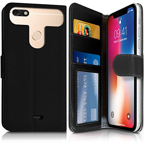 KARYLAX Etui Portefeuille Noir (Ref.4-C) pour Smartphone Gooweel S7