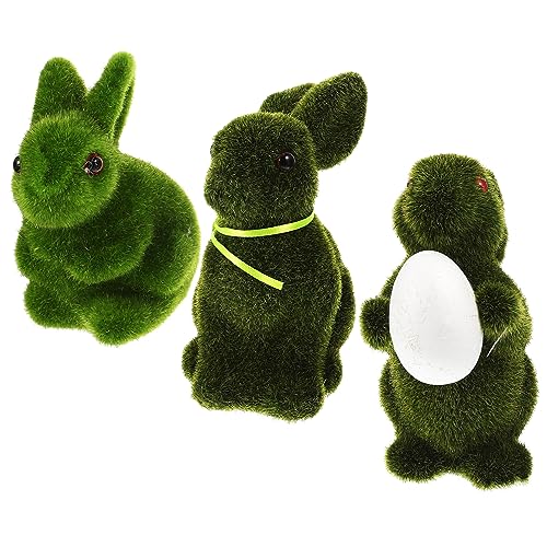 Lapin floqué en lot de 3, cadeau idéal pour amateurs de art du jardin