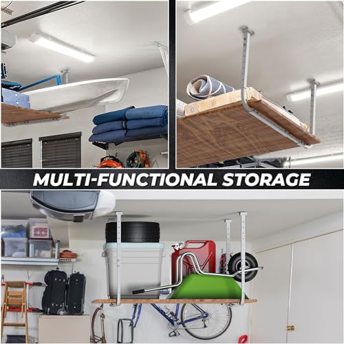 Ruiru Bro GARAGE OVERHEAD STORAGE BRACKET Overhead Garage Storage Rack,Adjustable Garage Ceiling Storage Racks,4X8 Overhead Garage Storage Rack,Retractable Overhead Storage Rack,250Lbs Weight Capacity thumb #5