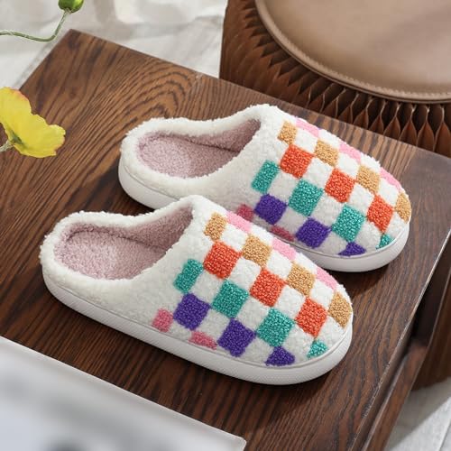 Image of Slippers for Women Men Fuzzy Memory Foam Slipper Fluffy Winter Soft Warm Slip On House Shoes