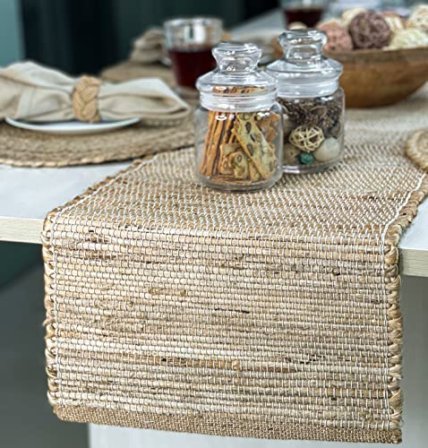 Chardin Home Eco-Friendly Natural Jute/Hemp Hand Braided Table Runner, Size: 13”X72” #TOP1