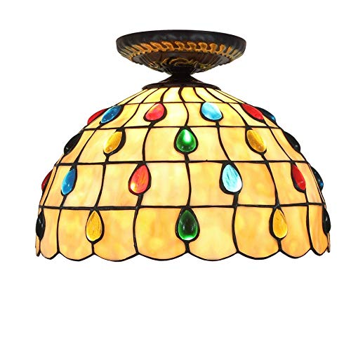 Plafonnier en verre teinté de style vintage pour salon chaleureux