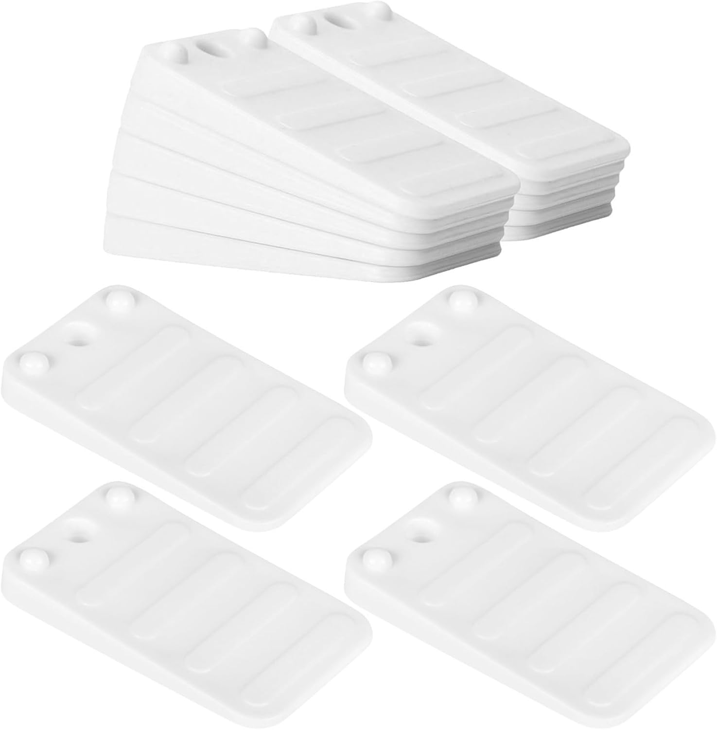 20pcs Furniture Shims for Leveling Cabinets and Toilets, White Abs Plastic Leveling Wedges with Multipurpose Versatility and Stackable Design, Eliminates Wobbling for Home