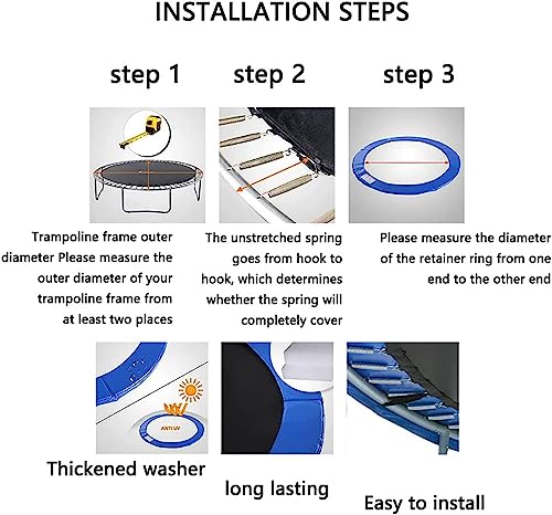 Almohadilla de seguridad trampolín ELzEy de PVC impermeable para modelos redondos de 8 pies 4