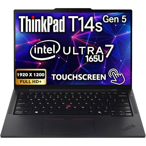 Oemgenuine Lenovo T14s Gen 5 Touchscreen 14' FHD+ AI Business Laptop, Intel Core Ultra 7 165U, Customized Computer, 32GB LPDDR5X RAM, 512GB / 1TB / 2TB SSD, WiFi 6E, Backlit Keyboard, Windows 11 Pro