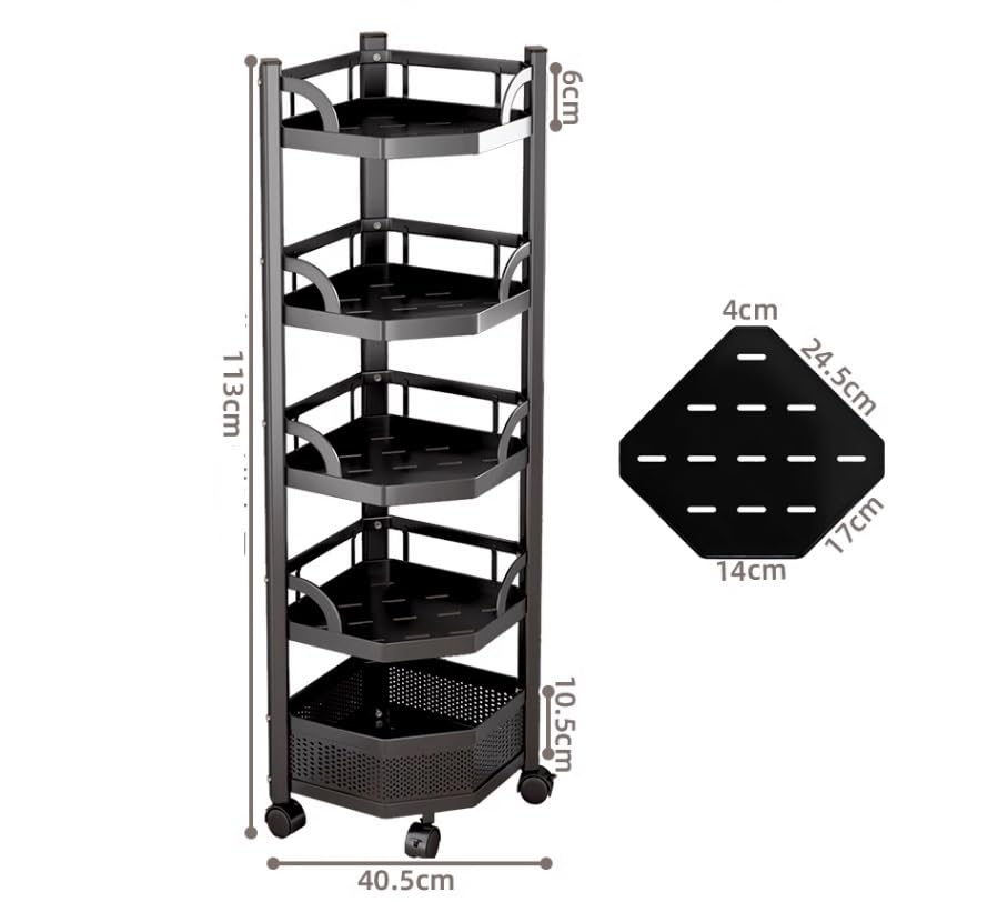 Estantería de esquina metálica de 5 niveles: mueble rinconero alto de estilo industrial 2