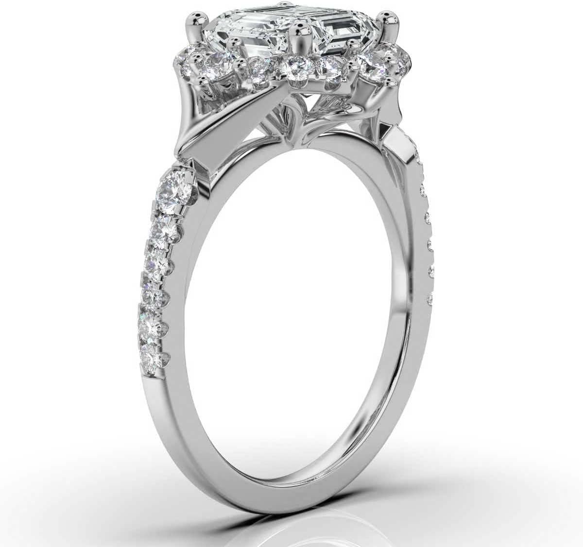 1–5 CT Colorless Lab-Created Moissanite Engagement Ring in 10K 14K 18K Solid Gold or 925 Sterling Silver Art-Deco Halo Vintage Wedding Ring for Christmas gift for Women(VVS-VVS1)