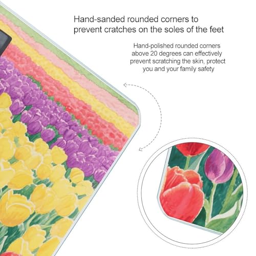 Báscula digital de baño Tulip Field con vidrio templado miniatura 4