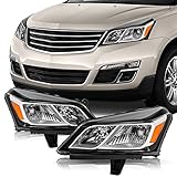 TUSDAR Fits For 2013-2017 Chevy Traverse [Halogen OE Style] Headlights Replacement Pair Headlight As