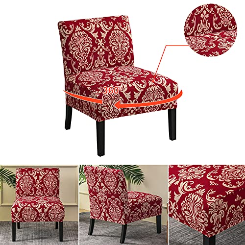 Image of Eco-Ancheng Armless Accent Chair Cover Slipcover Stretch Spandex Slipper Chair Cover Removable Washable for Armless Chair Slipcover Furniture Protector Covers for Living Dining Room Hotel