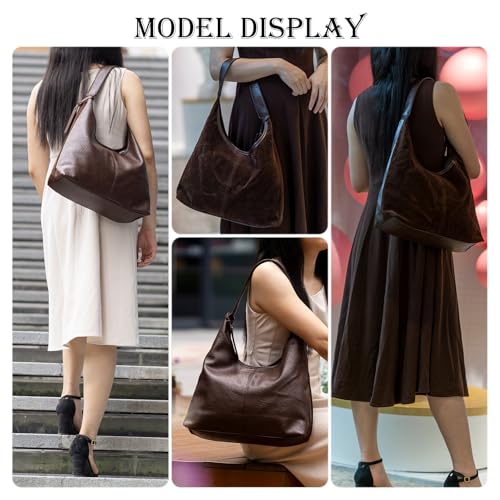 Image of Soft PU Leather and Suede Tote Bag Shoulder Bag for Women - Large Capacity Hobo Bag with Interior Pockets