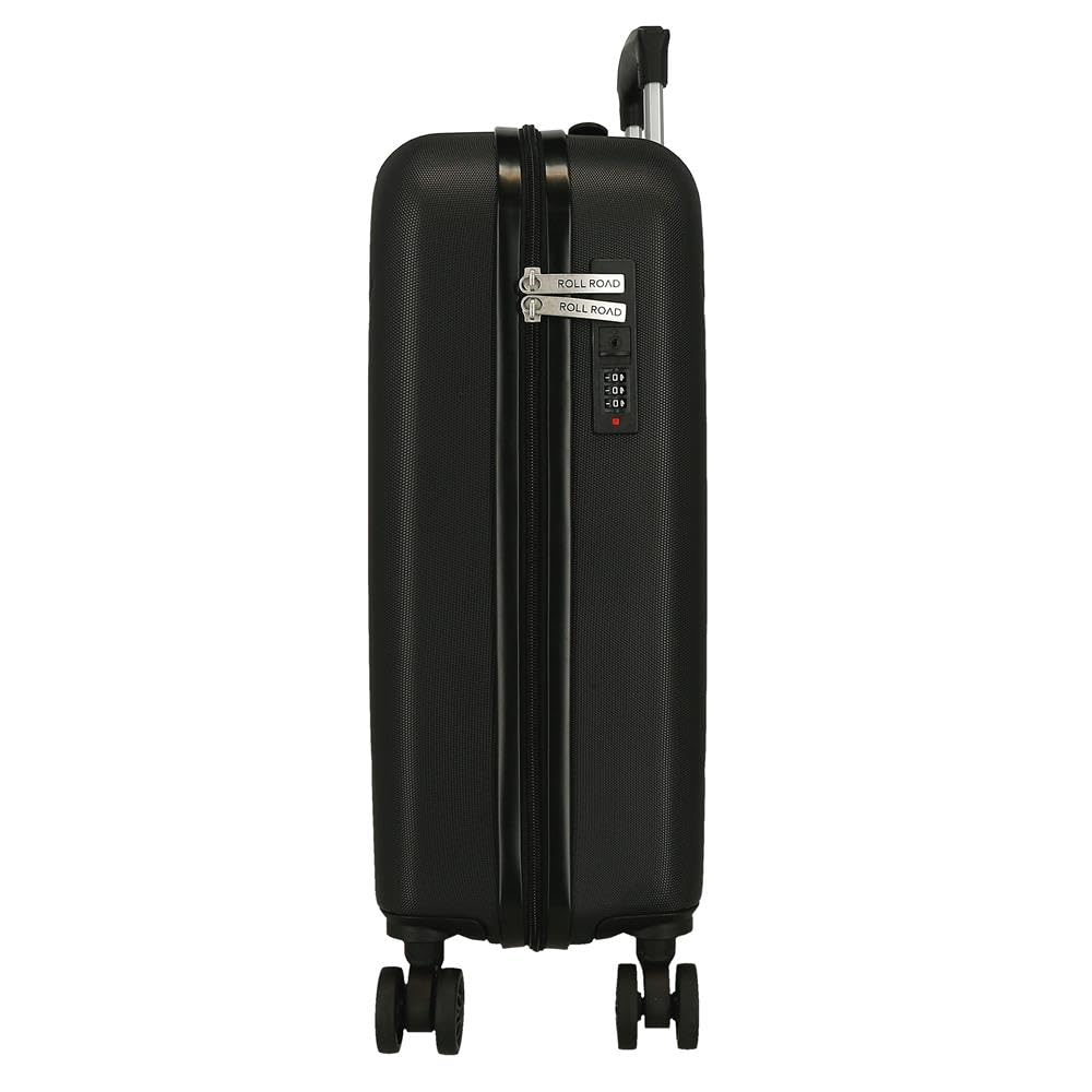 Joumma Roll Road Formentera Maleta de Cabina Negro 38x55x20 cm Rígida ABS Candado combinación Integrado 35L 2,6kg 4 Ruedas Dobles Equipaje de Mano