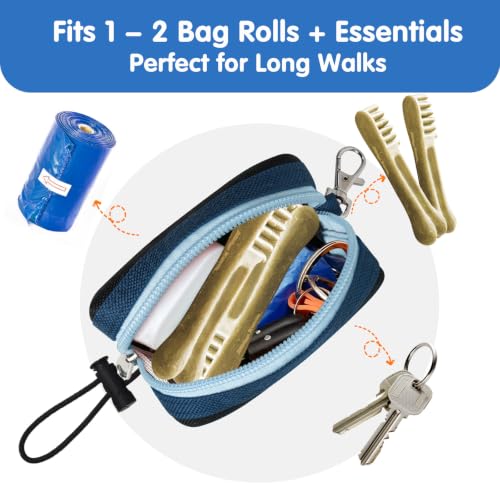 Image of Dog Poop Bag Holder for Leash, Large-Capacity Canvas Pouch, Black