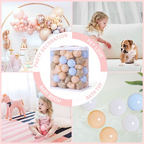 Trendplay 100 Star Ball Pit Balls - Bpa&Phthalate Free Non-Toxic Play Balls Soft Plastic Balls For 1 2 3 4 5Years Old Toddlers Baby Kids Birthday Pool Tent Party (2.16Inches) Blue+Khaki+Milktea #TOP6
