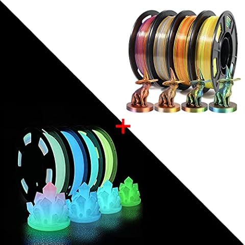 3D Printer Filament, Glow in The Dark Filament，Tri-Color Filament Bundle, pla Filament 1.75mm Cover