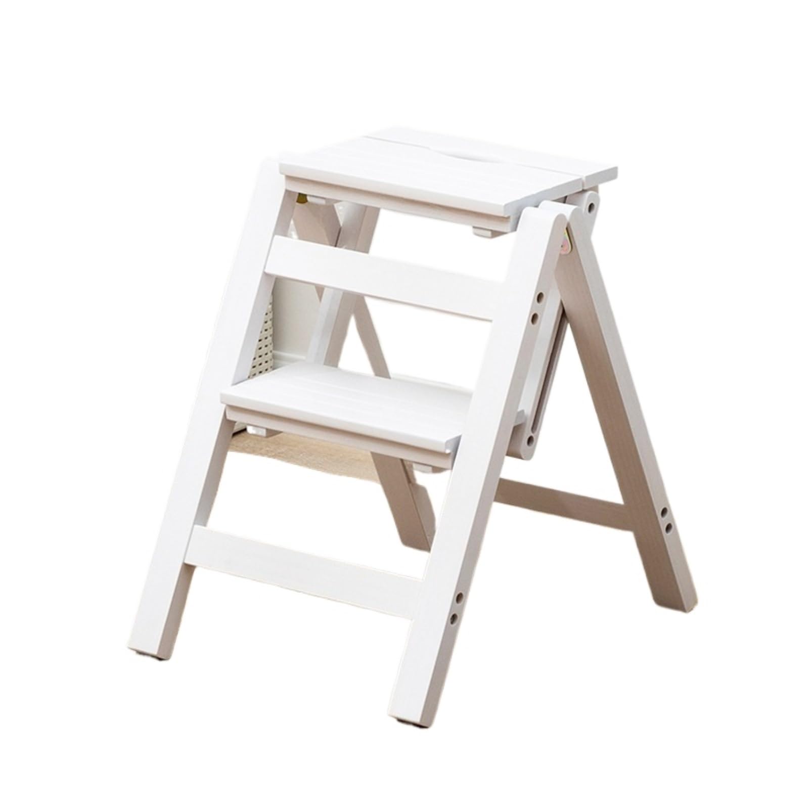 Attic Staircase Stool Wooden Folding Ladder Chair Thickened Stair Chair Portable Light Garden Tool Ladders Stable Maximum Load 337bl
