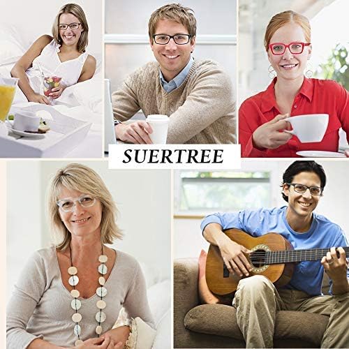 Suertree Reading Glasses Computer Glasses Fashion Comfortable Glasses for Reading Multicolor Large Glasses Frames Spring Hinge Reader Aided Eyeglasses for Men Women BM541 - Image 3