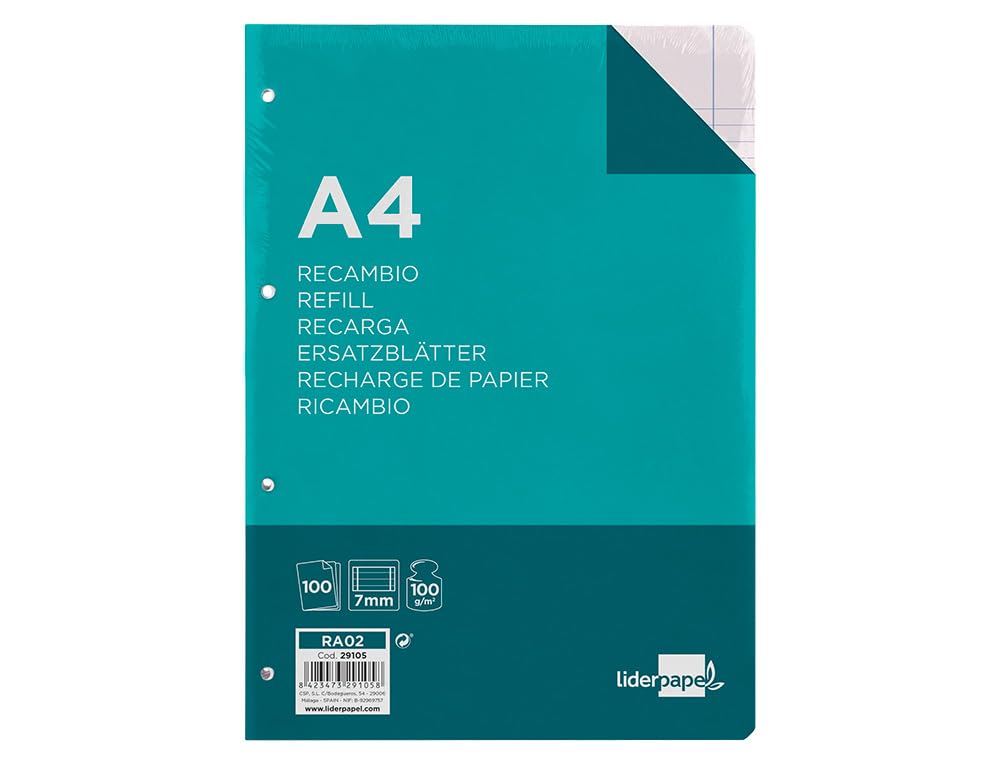 liderpapel RA02 Refill with Double Margin 4 Holes