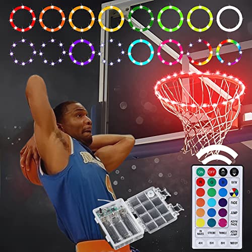 Led Basketball Hoop Light, Remote Control Basketball Rim Led Light, 17 Colors Waterproof Led Basketball Hoop Suitable， For Kids To Play Outdoors At Night, Training&Night Outdoor Basketball Games #TOP6
