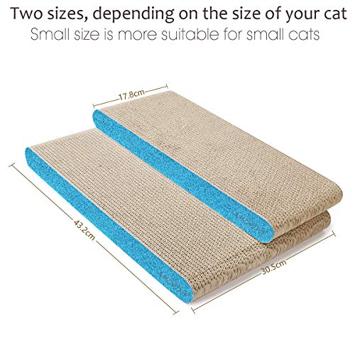Image of AMZNOVA Cat Scratcher, Cardboard Cat Scratchers, Durable & Recyclable Scratch Pad, Colors Series, Narrow, Glitter Blue