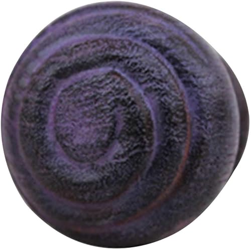 Indian Shelf 2 pomos para cajones de aparador  Perillas en espiral  Pomo de puerta morado  Tiradores de cocina de madera para armarios  Pomo