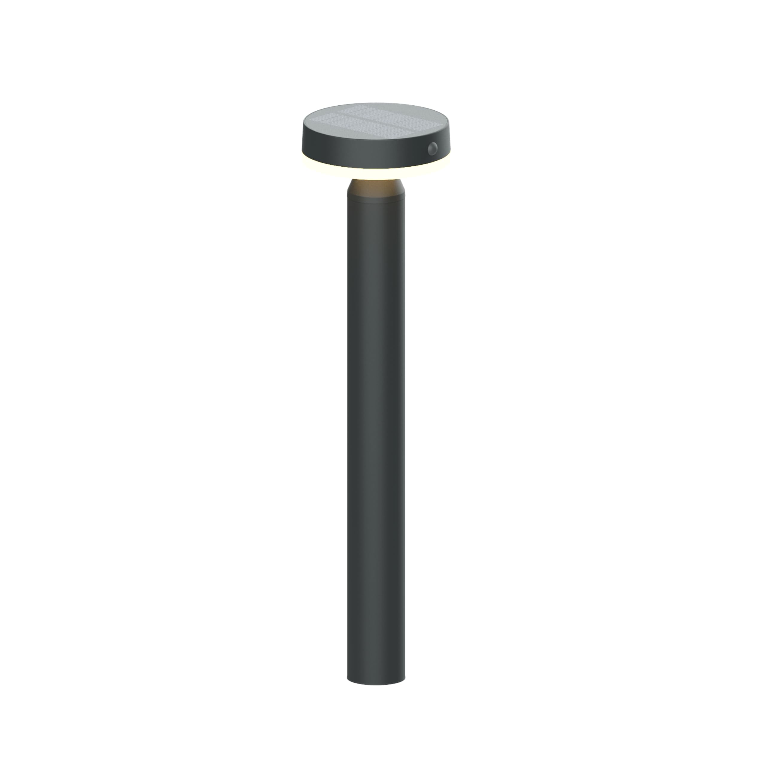 Zestaw 2 lamp solarnych do oświetlenia ścieżek BOLD, lampy solarne do użytku zewnętrznego o wysokości 50 cm z czujnikiem ruchu (czujnik PIR 100° i 6 m, odporny na warunki atmosferyczne IP44) Gun Grey