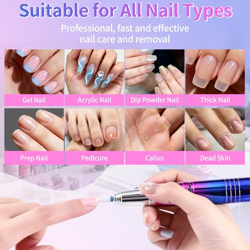 Perceuse à ongles violette pour retirer le gel sans abîmer la peau