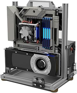 EDIY PC Test Bench Open Air Computer Case ATX ITX UMATX MATX Motherboard Chassis Aluminum Bracket DIY Bare Frame ATX Support 120 240 360 Liquid Cooling Silver