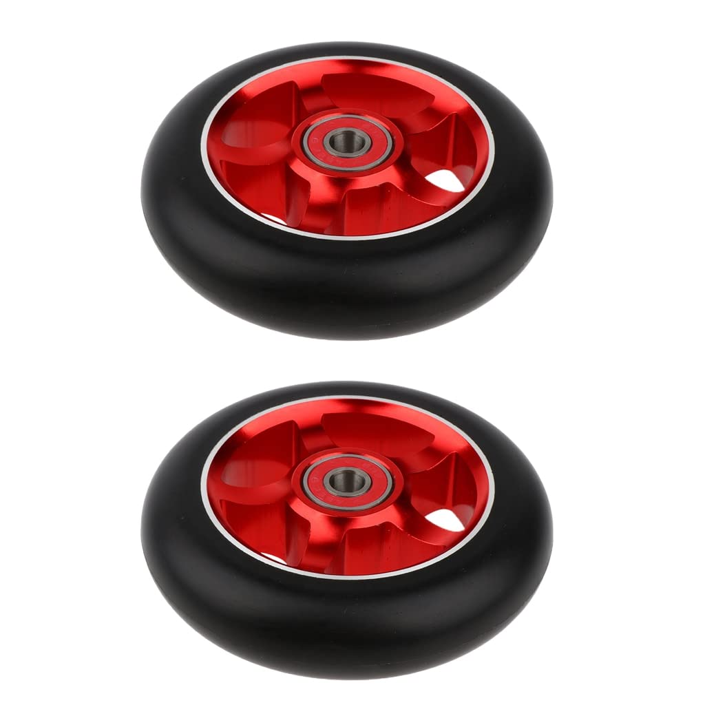 Ruote Monopattino Freestyle 2pcs Sostituzione 100mm Push/Kick/Stunt Scooter Ruote con Cuscinetti e boccole Scooter Scooter Professionale Scooter Sostituzione Ruote Monopattino Elettrico