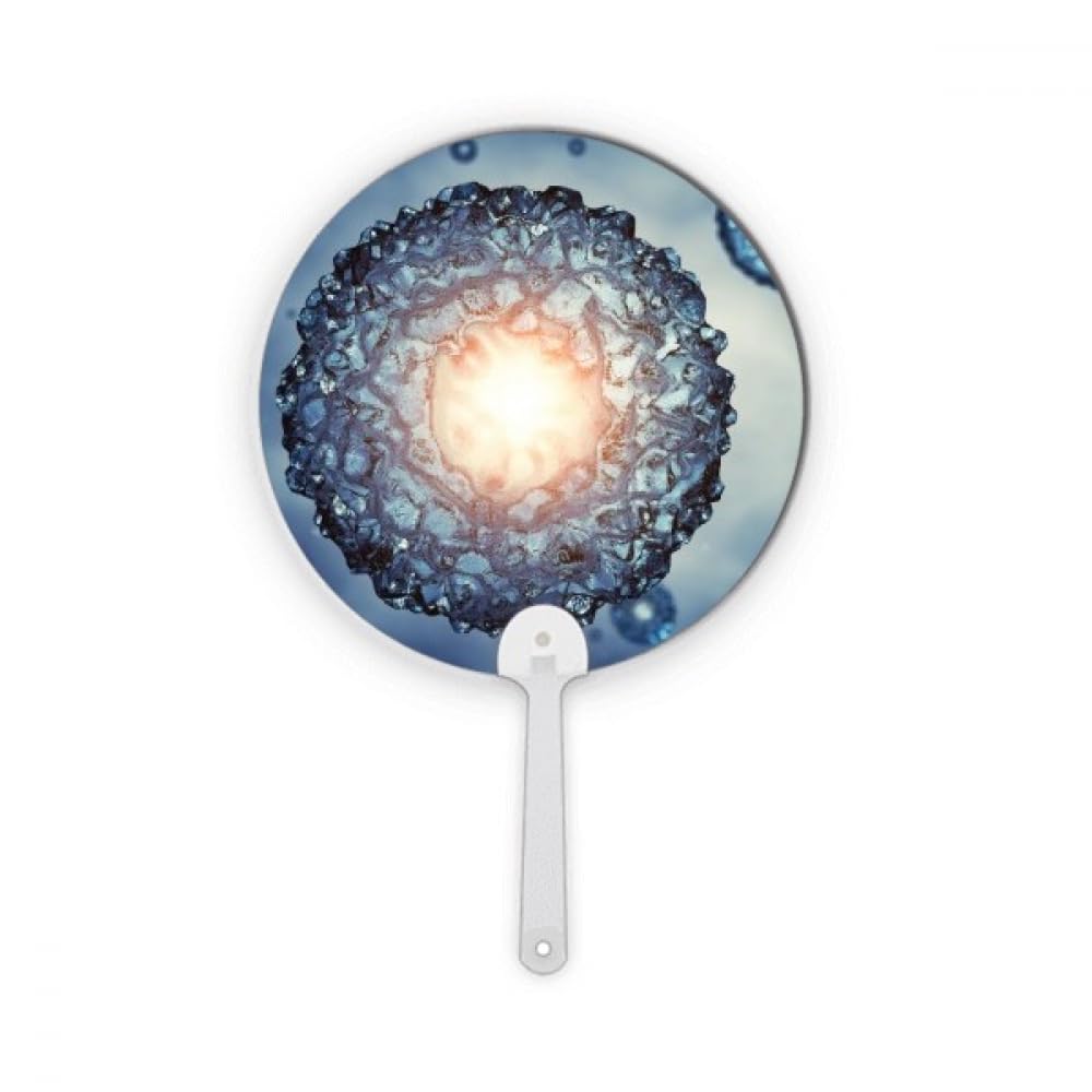 Éventail rond Blue Science Cells en plastique rigide pour projets créatifs durables