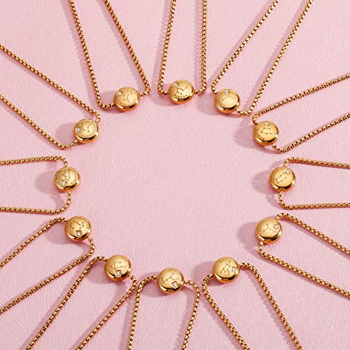 Image of Qings Cancer Zodiac Exclusive Gold Plated Bracelet Constellations Horoscope Astrology Adjustable with Sparkling Zircon for Women and Girls