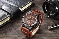 Relógio Masculino De Luxo Curren 8225 Quartz Original Couro