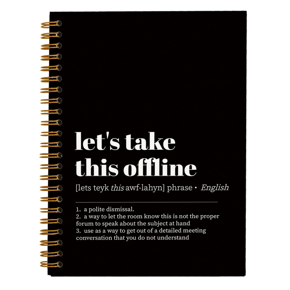 PLKMN Funny Notebooks for Work, Let's Take This Offline Definition Notebook, Office Gifts for Coworkers Women Men, Office Desk Supplies, Spiral Notebook 5.5x8.3 Inch