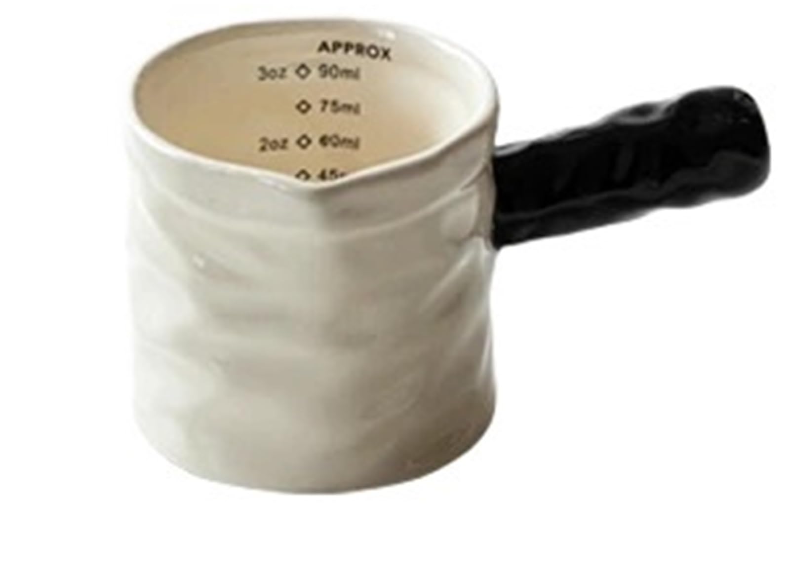Jarra De Leche Con Escala, Taza Medidora Café Cerámica Fina, Extracción, 2 Uds., 3oz/90ml Para Espumar(Black)