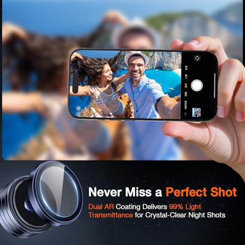 Image of LK 2 Pack for iPhone 17 Pro /17 Pro Max Camera Lens Protector [Top 9H+ Military Grade Shatterproof] One-Click Installation, Ultra-Tough HD, Individual Lens Protectors Scratch-resistant, Deep Blue