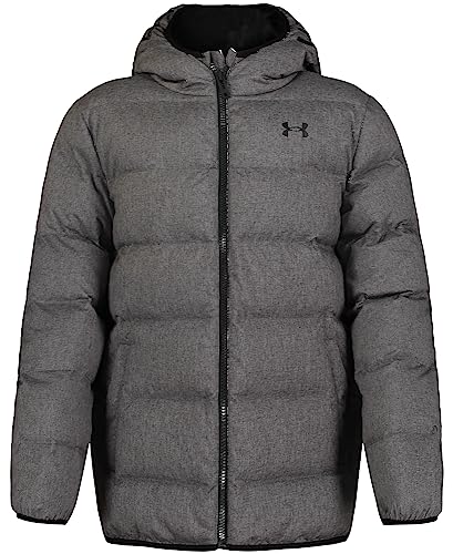 Image of Under Armour Boys' Pronto Hooded Puffer Jacket, Lightweight & Water Repellent