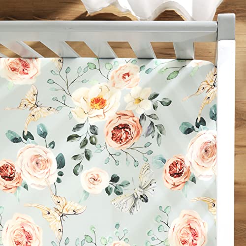 Grssder GX-BH-81 Stretchy Crib Sheets For Baby Girls, Ultra Soft Jersey Knit Fitted Crib Sheets 2 Pack, Universal Fits Most Toddler Crib Mattress Pads Safe And Snug thumb #4