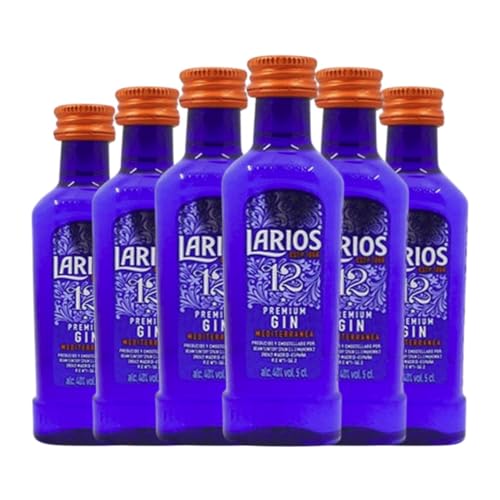 Ginebra Larios Premium Gin Mediterránea 12 Años Botellín Miniatura 5 cl (Caja de 6 Botellín Miniatura de 5 cl)