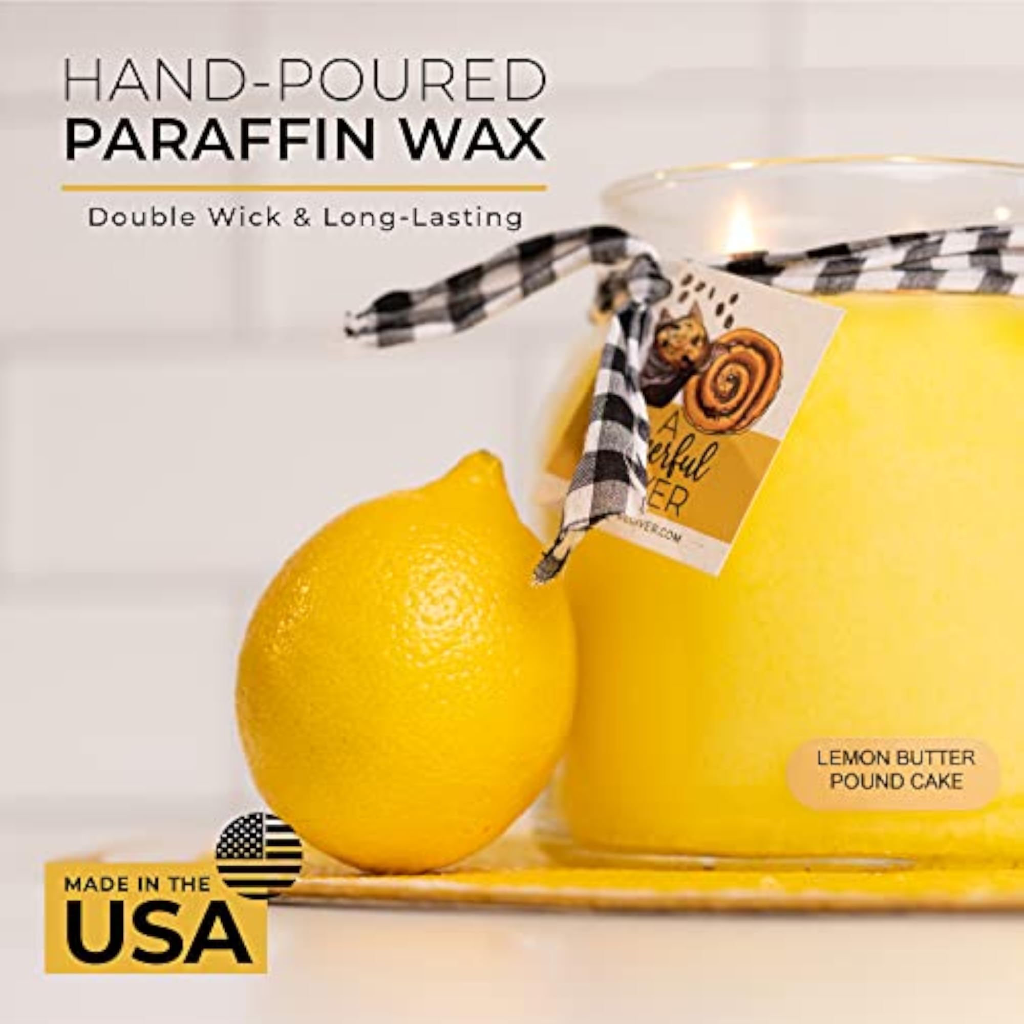 Lemon Butter Pound Cake Scented Candle Jar with Lid