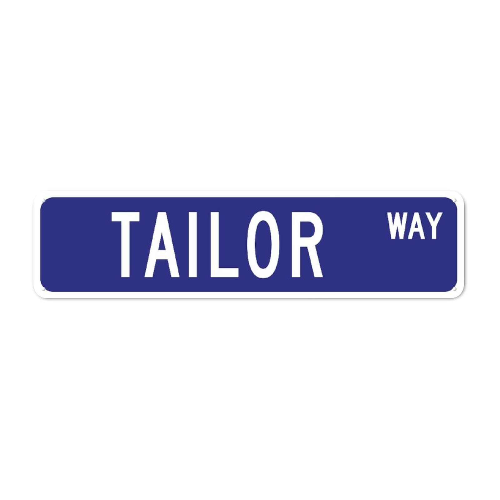 Panneau de rue de tailleur en aluminium de 15,2 x 61 cm pour la décoration d'un atelier