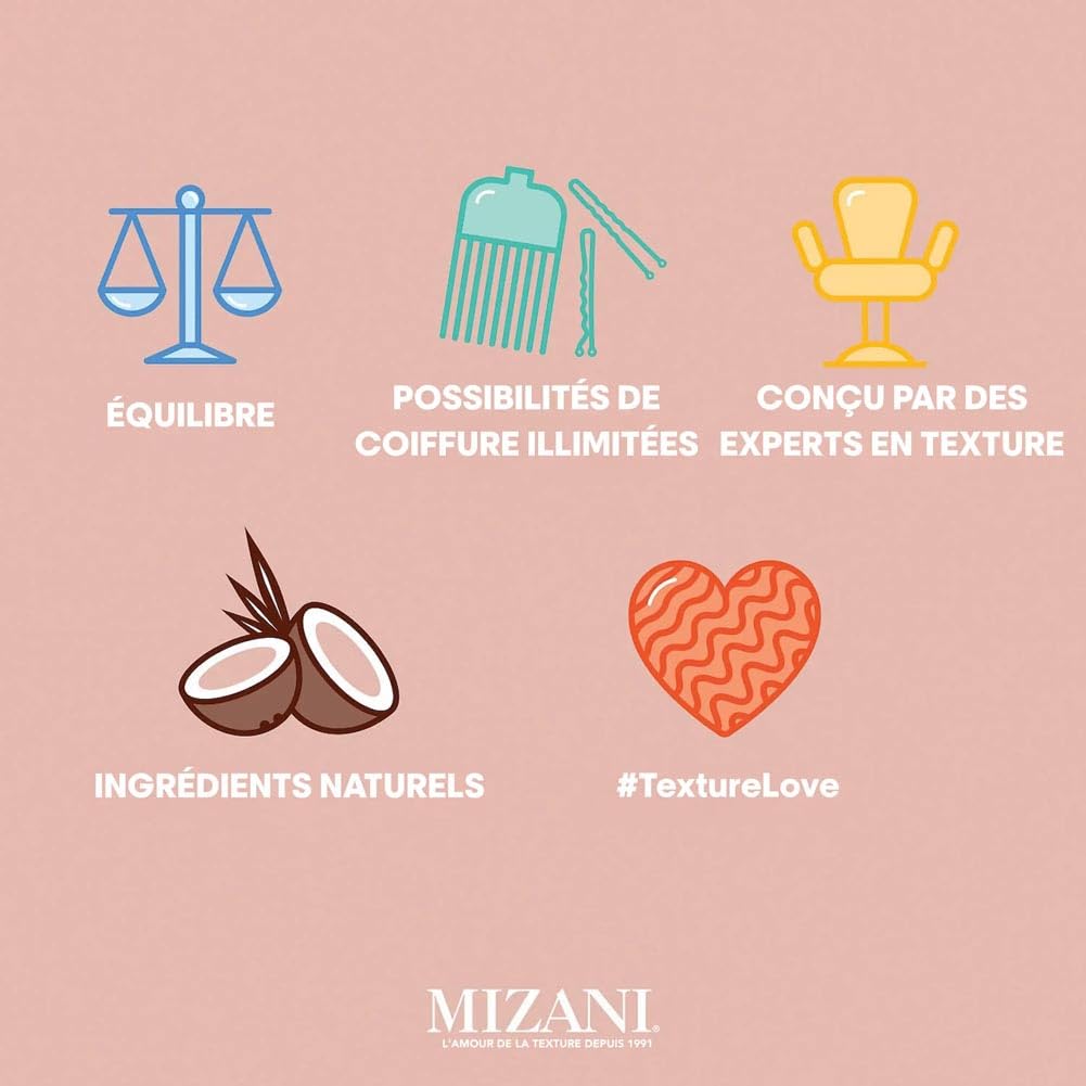 Mizani Balsamo senza risciacquo per tutti i tipi di capelli e consistenze, riparatore e districante, infuso con olio di semi di cocco e finocchio, 25 latte miracoloso