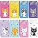 24 Pcs Cat Animal Mini Notepad Cute Cat Small Spiral Pocket Notebook Pet Cat Memo Spiral Tiny Notebooks for Cat Party Favors Kids Birthday Party Classroom School Goodie Bags Stuffers(Cartoon Style)
